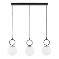 Lampadario a sospensione con filo LISTER 3xE14/10W/230V nero/bianco
