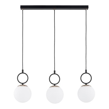 Lampadario a sospensione con filo LISTER 3xE14/10W/230V nero/bianco