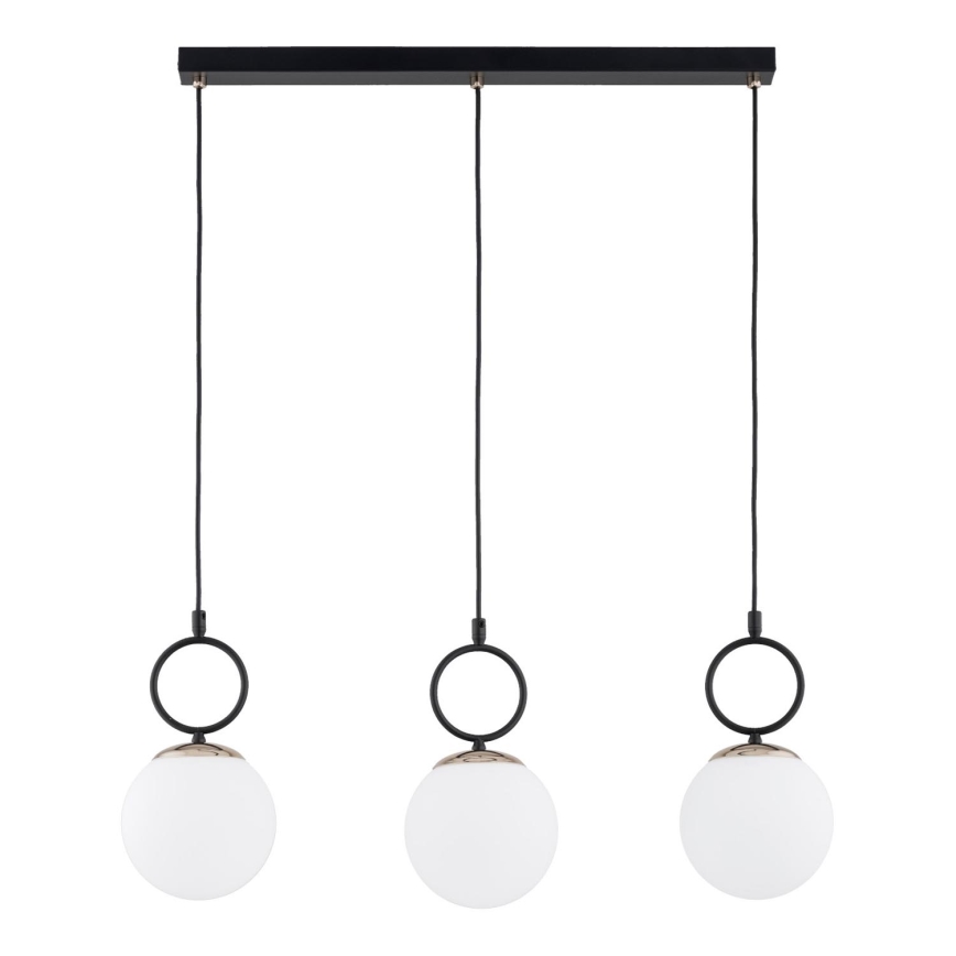 Lampadario a sospensione con filo LISTER 3xE14/10W/230V nero/bianco
