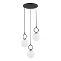 Lampadario a sospensione con filo LISTER 3xE14/10W/230V nero/bianco