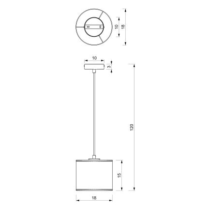 Lampadario a sospensione con filo LOFT SHADE 1xE27/60W/230V diametro 18 cm bianco/oro