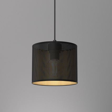Lampadario a sospensione con filo LOFT SHADE 1xE27/60W/230V diametro 18 cm nero/oro