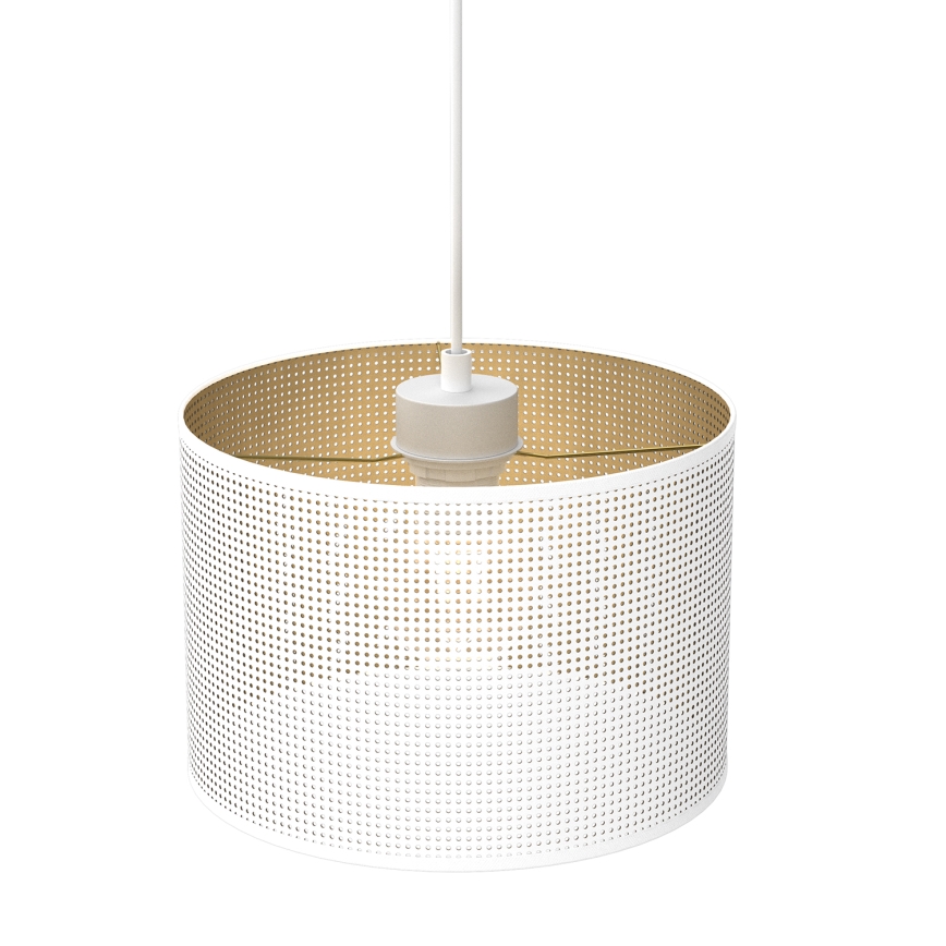 Lampadario a sospensione con filo LOFT SHADE 1xE27/60W/230V diametro 25 cm bianco/oro