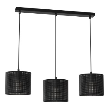 Lampadario a sospensione con filo LOFT SHADE 3xE27/60W/230V nero