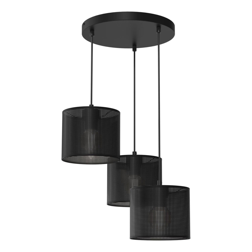 Lampadario a sospensione con filo LOFT SHADE 3xE27/60W/230V nero