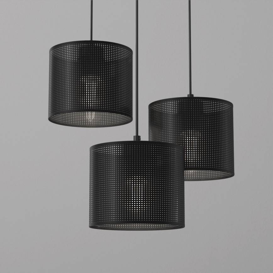 Lampadario a sospensione con filo LOFT SHADE 3xE27/60W/230V nero