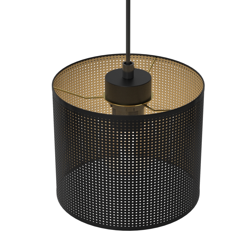 Lampadario a sospensione con filo LOFT SHADE 3xE27/60W/230V nero/oro