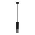 Lampadario a sospensione con filo LOOPEZ 1xGU10/10W/230V nero/cromo lucido