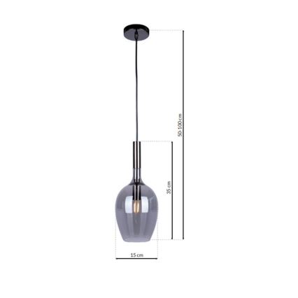 Lampadario a sospensione con filo LUGANO 1xE14/40W/230V grigio