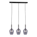 Lampadario a sospensione con filo LUGANO 3xE14/40W/230V grigio