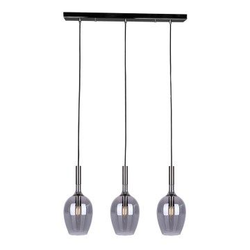 Lampadario a sospensione con filo LUGANO 3xE14/40W/230V grigio