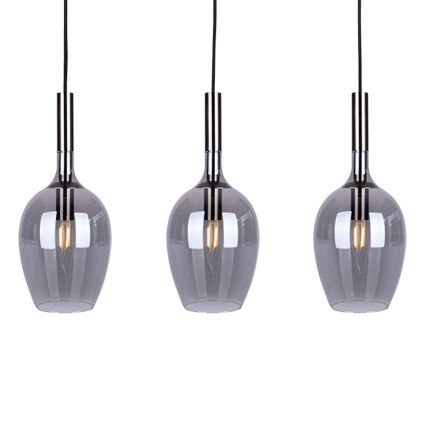Lampadario a sospensione con filo LUGANO 3xE14/40W/230V grigio