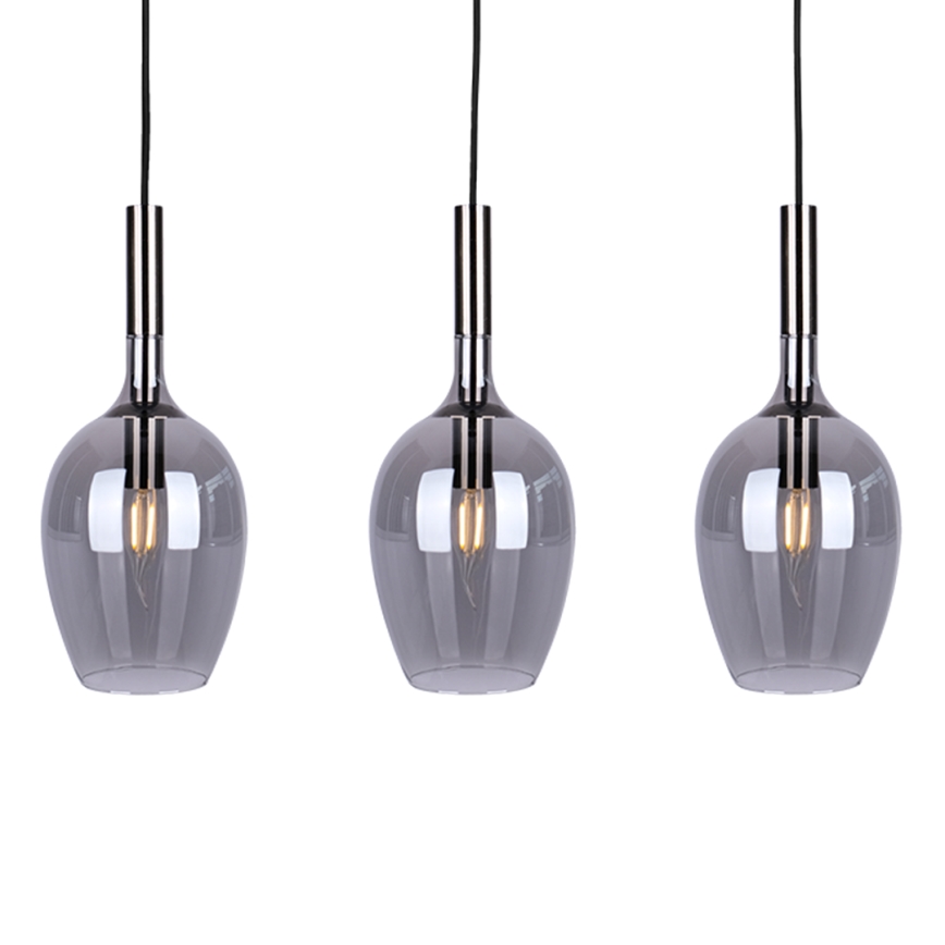Lampadario a sospensione con filo LUGANO 3xE14/40W/230V grigio
