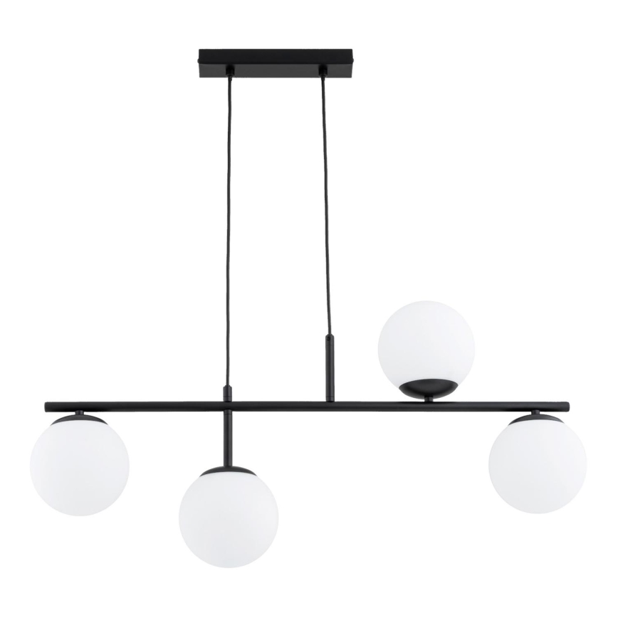 Lampadario a sospensione con filo LUNA 4xE14/10W/230V nero