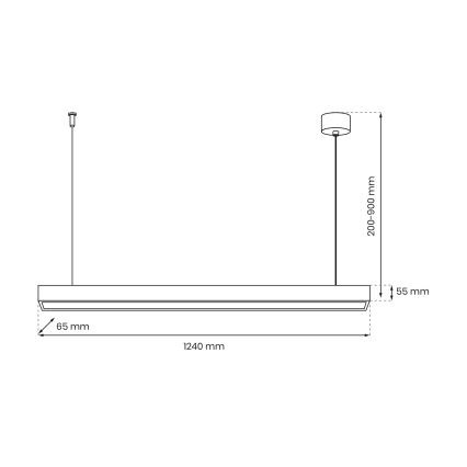 Lampadario a sospensione con filo LUNGO T8 1xG13/18W/230V nero