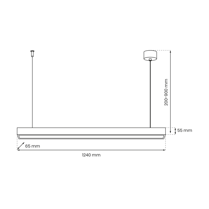 Lampadario a sospensione con filo LUNGO T8 1xG13/18W/230V nero