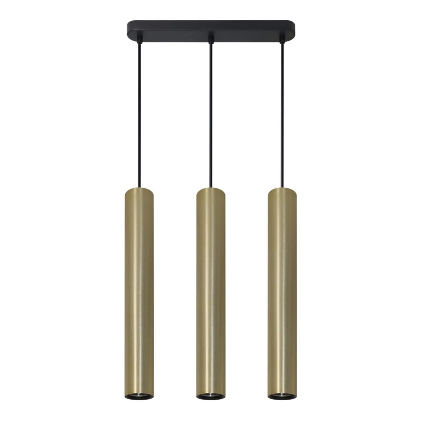 Lampadario a sospensione con filo LUNGOMARE 3xGU10/10W/230V oro