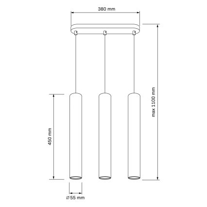 Lampadario a sospensione con filo LUNGOMARE 3xGU10/10W/230V oro