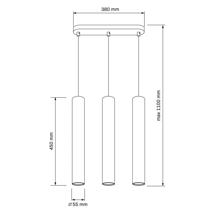 Lampadario a sospensione con filo LUNGOMARE 3xGU10/10W/230V oro