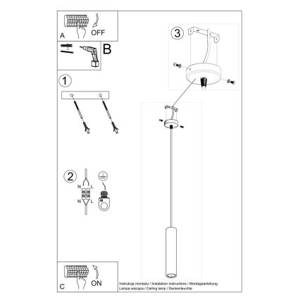 Lampadario a sospensione con filo LUVO 1xGU10/40W/230V