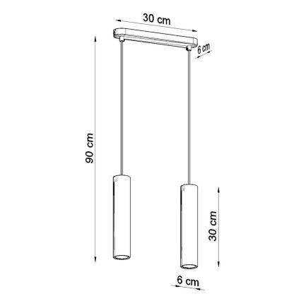 Lampadario a sospensione con filo LUVO 2xGU10/40W/230V