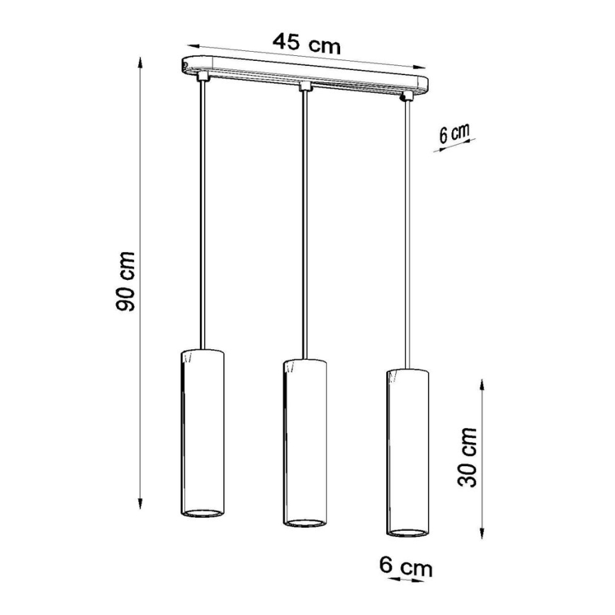 Lampadario a sospensione con filo LUVO 3xGU10/40W/230V