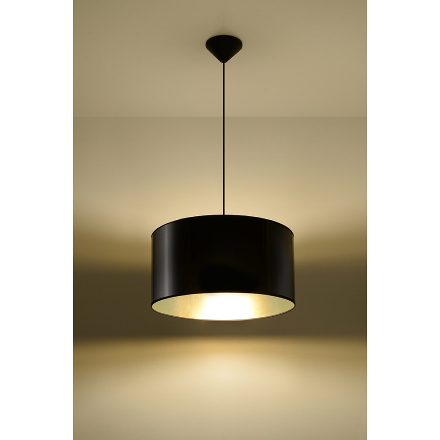 Lampadario a sospensione con filo LUXOR 40 1xE27/60W/230V oro/nero