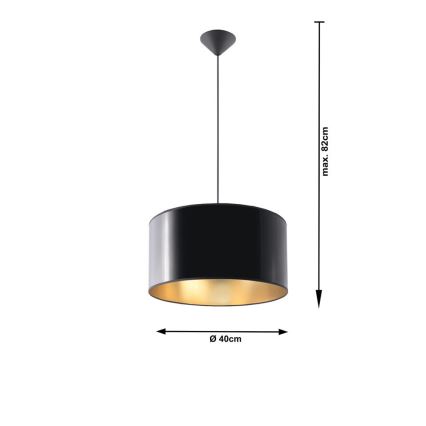 Lampadario a sospensione con filo LUXOR 40 1xE27/60W/230V oro/nero