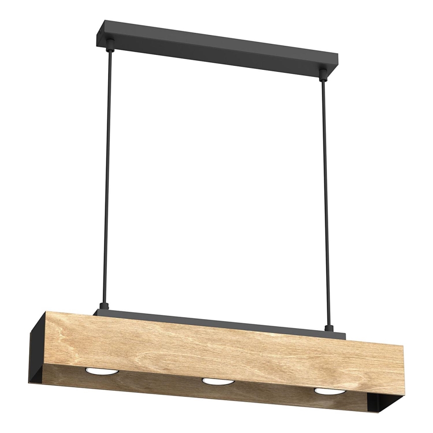 Lampadario a sospensione con filo MAISON 3xGU10/8W/230V marrone/quercia