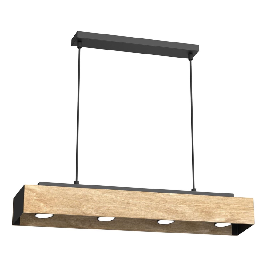 Lampadario a sospensione con filo MAISON 4xGU10/8W/230V marrone/quercia