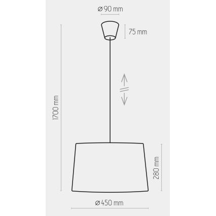 Lampadario a sospensione con filo MAJA 1xE27/25W/230V bianco