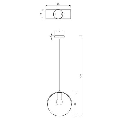 Lampadario a sospensione con filo MALM 1xE27/60W/230V