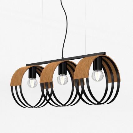 Lampadario a sospensione con filo MALM 3xE27/60W/230V