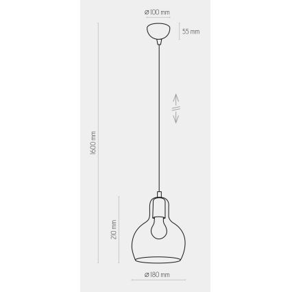 Lampadario a sospensione con filo MANGO 1xE27/60W/230V