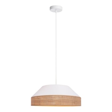Lampadario a sospensione con filo MANISO 1xE27/60W/230V diametro 45 cm bianco/beige