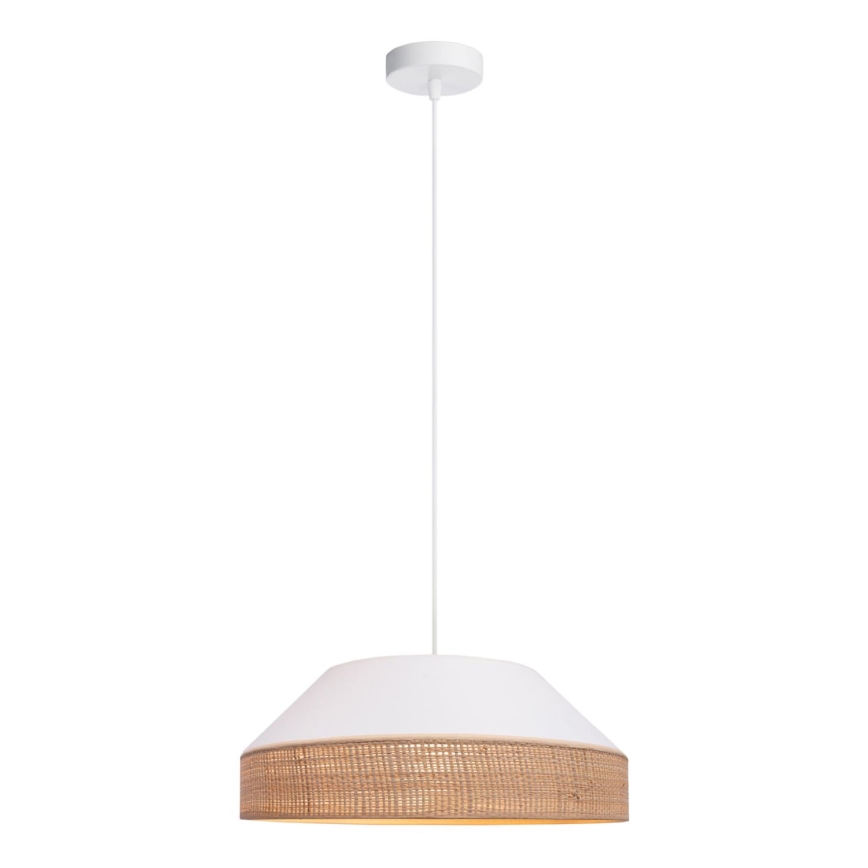 Lampadario a sospensione con filo MANISO 1xE27/60W/230V diametro 45 cm bianco/beige