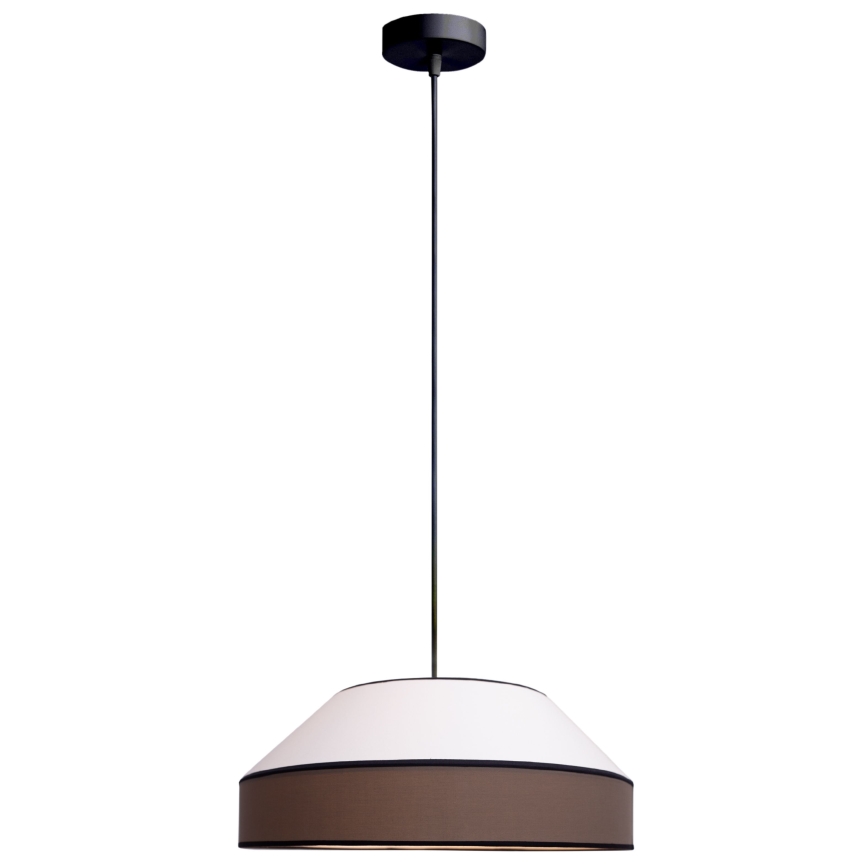 Lampadario a sospensione con filo MANISO 1xE27/60W/230V diametro 45 cm bianco/marrone