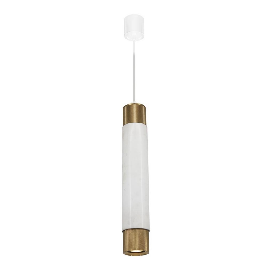 Lampadario a sospensione con filo Marble white/brass 1xGU10/8W/230V