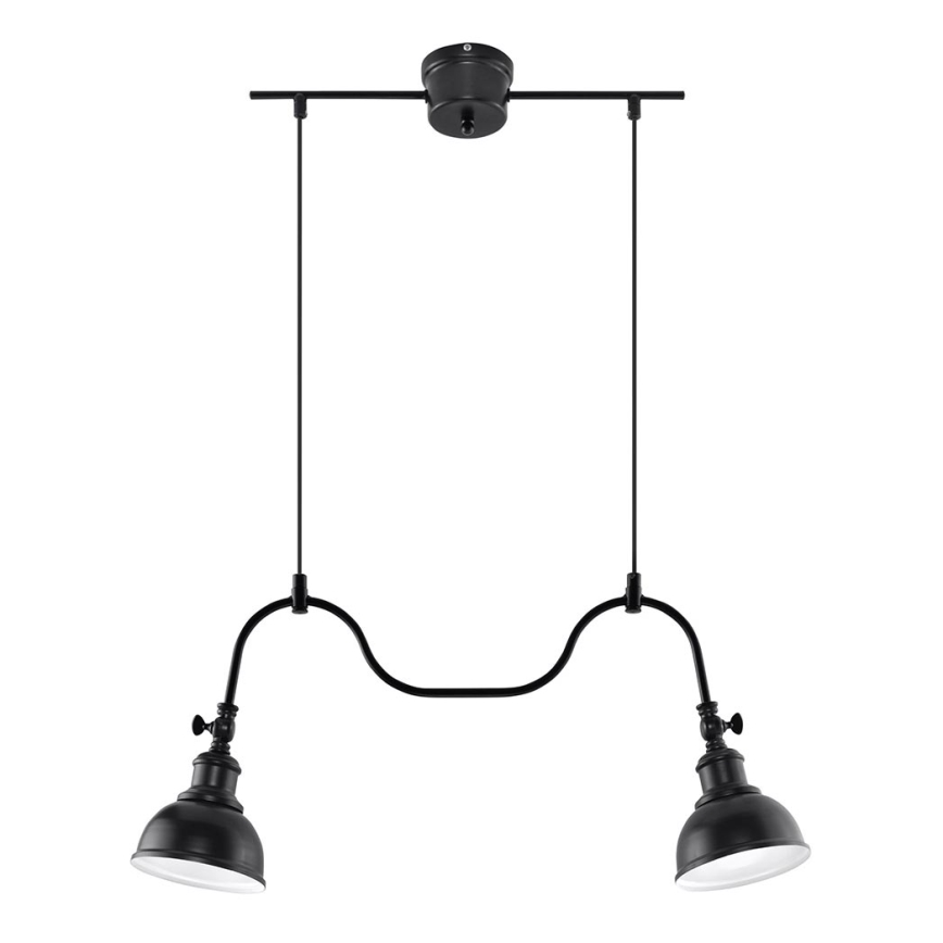 Lampadario a sospensione con filo MARE 2 2xE27/60W/230V nero