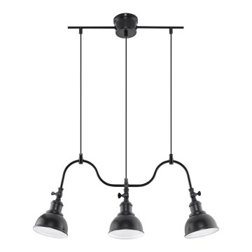 Lampadario a sospensione con filo MARE 3 3xE27/60W/230V nero