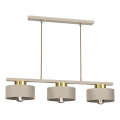 Lampadario a sospensione con filo MARTI 3xE27/15W/230V beige/oro