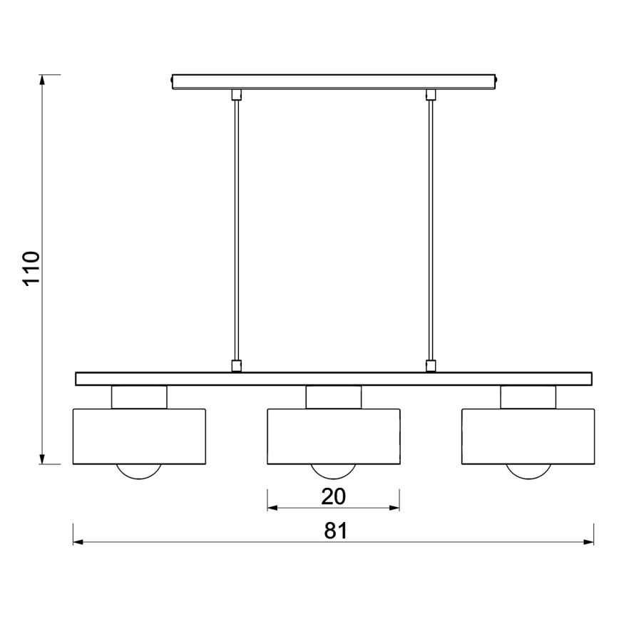 Lampadario a sospensione con filo MARTI 3xE27/15W/230V bianco/cromo lucido