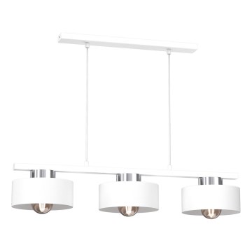 Lampadario a sospensione con filo MARTI 3xE27/15W/230V bianco/cromo lucido
