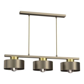 Lampadario a sospensione con filo MARTI 3xE27/15W/230V ottone/oro
