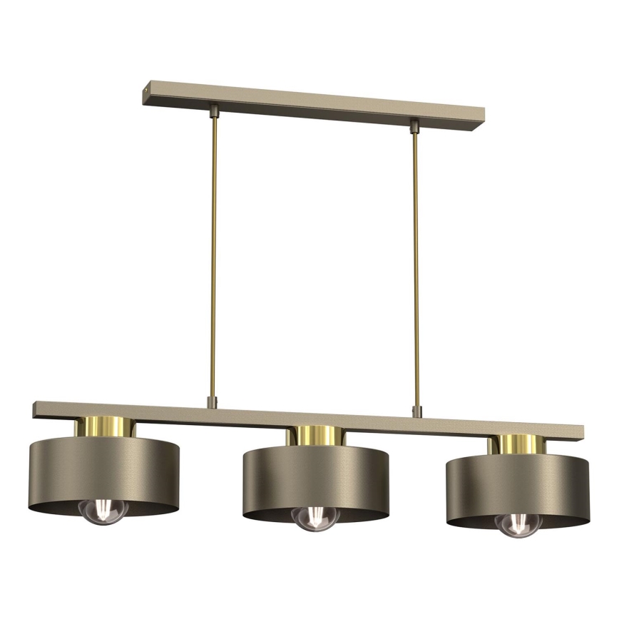 Lampadario a sospensione con filo MARTI 3xE27/15W/230V ottone/oro