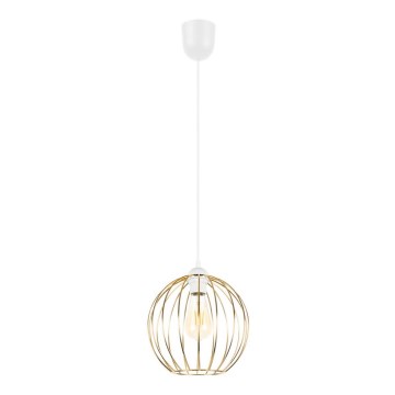 Lampadario a sospensione con filo MATT 1xE27/60W/230V bianco/oro