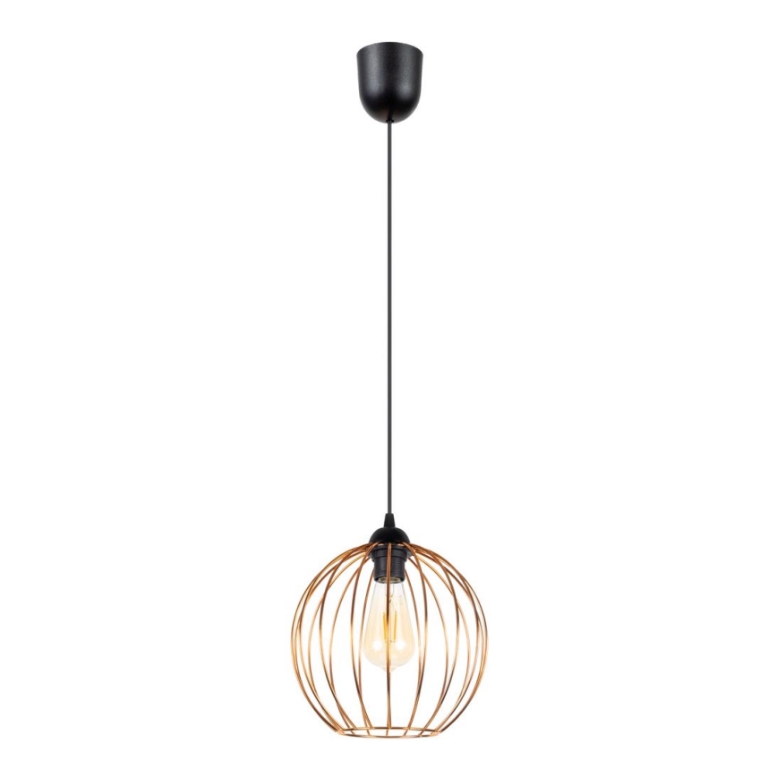 Lampadario a sospensione con filo MATT 1xE27/60W/230V nero/rame