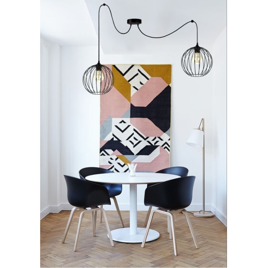 Lampadario a sospensione con filo MATT 2xE27/60W/230V ragno