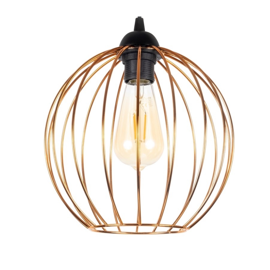 Lampadario a sospensione con filo MATT 2xE27/60W/230V ragno nero/rame