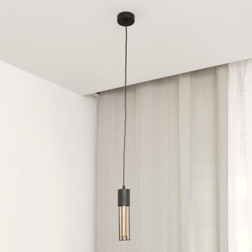 Lampadario a sospensione con filo MELODY 1xE27/15W/230V nero